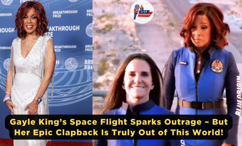 Gayle King in Blue Origin space suit and red carpet look amid space flight controversy